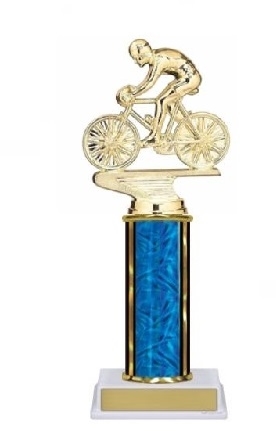 Single Column<BR> M Bike Trophy<BR> 10-12 Inches<BR> 10 Colors
