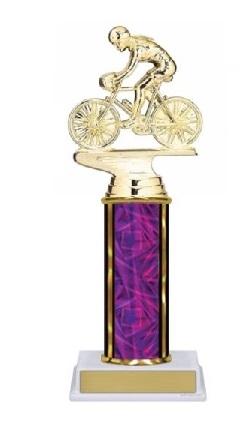Single Column<BR> F Bike Trophy<BR> 10-12 Inches<BR> 10 Colors
