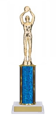 Single Column Trophy<BR> Male Shooter Basketball<BR> 10-12 Inches<BR> 10 Colors