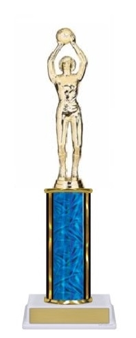 Single Column Trophy<BR> Female Shooter Basketball<BR> 10-12 Inches<BR> 10 Colors