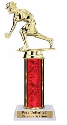 Single Column Trophy <BR> Female Lawn Bowling <BR> 10-12 Inches<BR> 10 Colors