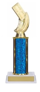 Single Column<BR> Domino Trophy<BR> 10-12 Inches<BR> 10 Colors