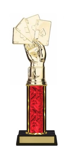 Single Column<BR> Cribbage Trophy<BR> 10-12 Inches<BR> 10 Colors