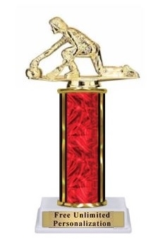 Single Column<BR> Female Curling Trophy<BR> 10-12 Inches<BR> 10 Colors