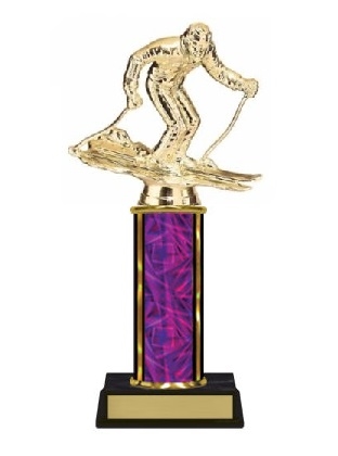 Single Column<BR> M Ski Trophy<BR> 10-12 Inches<BR> 10 Colors