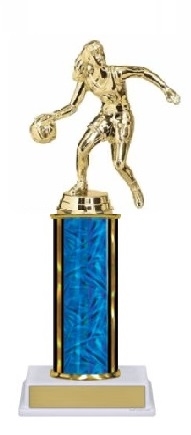 Single Column Trophy<BR> Female Dribble Basketball<BR> 10-12 Inches<BR> 10 Colors