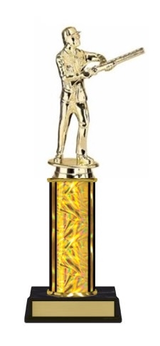 Single Column<BR> Male Skeet Shooter Trophy<BR> 10-12 Inches<BR> 9 Colors