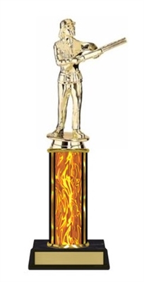 Single Column<BR> Female Skeet Shooter Trophy<BR> 10-12 Inches<BR> 9 Colors