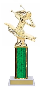 Single Column<BR> Downhill Ski Trophy<BR> 10-12 Inches<BR> 10 Colors