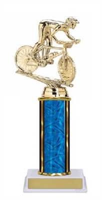 Single Column<BR> Mountain Bike Trophy<BR> 10-12 Inches<BR> 10 Colors