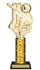Single Column<BR> Cricket Theme Trophy<BR> 10-12 Inches<BR> 10 Colors