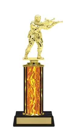 Single Column<BR> Paintball Trophy<BR> 10-12 Inches<BR> 10 Colors