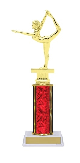 Single Column<BR> F Gymnastic Trophy<BR> 10-12 Inches<BR> 10 Colors