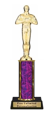 Single Column<BR> Male Achievement Trophy<BR> 10-12 Inches<BR> 10 Colors