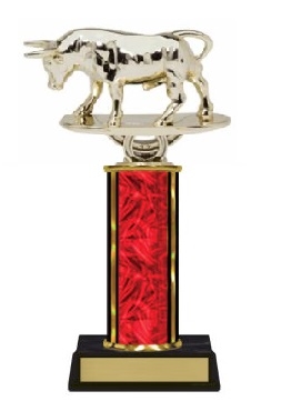 Single Column<BR> Raging Bull Trophy<BR> 10-12 Inches<BR> 10 Colors