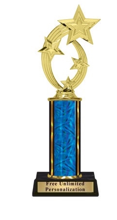 Single Column<BR> Shooting Star Trophy<BR> 10-12 Inches<BR> 10 Colors
