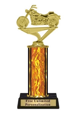 Single Column<BR> Soft Tail Motorcycle Trophy<BR> 10-12 Inches<BR> 9 Colors