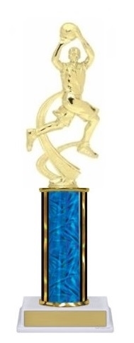 Single Column Trophy<BR> Male Motion Basketball<BR> 10-12 Inches<BR> 10 Colors