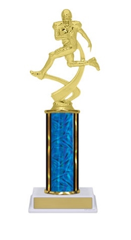 Single Column<BR> Motion Football Trophy<BR> 10-12 Inches<BR> 10 Colors
