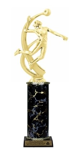 Single Column<BR> Female Volleyball Trophy<BR> 10-12 Inches<BR> 10 Colors