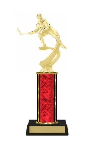 Single Column Trophy<BR> Female Motion Ice Hockey <BR> 10-12 Inches<BR> 10 Colors