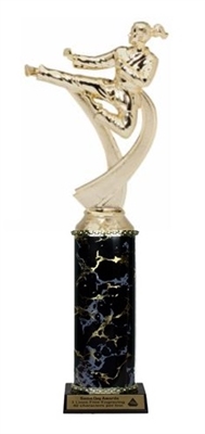 Single Column<BR> Female Karate Trophy<BR> 10-12 Inches<BR> 9 Colors