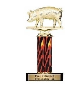 Single Flame Column<BR> Hog Trophy<BR> 10-12 Inches
