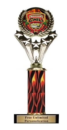 Column Trophy<BR> #2 Chili Cook Off or Custom Logo<BR> 10-12 Inches
