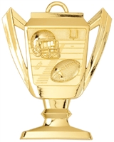 Trophy Football Medal<BR> Gold/Silver/Bronze<BR> 2.75 Inches