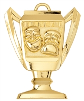 Trophy Drama Medal<BR> Gold/Silver/Bronze<BR> 2.75 Inches