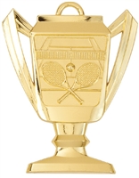 Trophy Tennis Medal<BR> Gold/Silver/Bronze<BR> 2.75 Inches