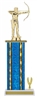 Wide Column with Trim<BR> Male Archery Trophy<BR> 12-14 Inches<BR> 10 Colors