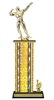 Wide Column with Trim<BR> Male Bodybuilding Trophy<BR> 12-14 Inches<BR> 10 Colors