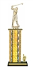 Wide Column with Trim<BR> Male Golf Driver Trophy<BR> 12-14 Inches<BR> 10 Colors