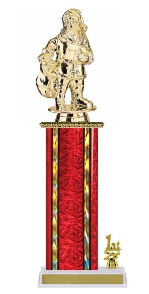 Wide Column with Trim<BR> Santa Trophy<BR> 12-14 Inches<BR> 10 Colors