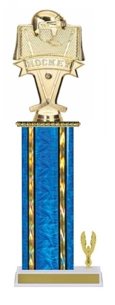 Wide Column with Trim<BR> Banner Hockey Trophy<BR> 12-14 Inches<BR> 10 Colors
