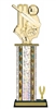 Wide Column with Trim<BR> Cricket Theme Trophy<BR> 12-14 Inches<BR> 10 Colors