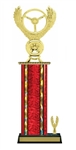 Wide Column with Trim<BR> Winged Wheel Trophy<BR> 12-14 Inches<BR> 10 Colors