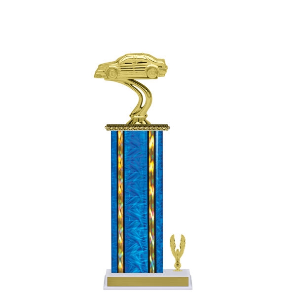 Wide Column with Trim<BR> Rally Car Trophy<BR> 12-14 Inches<BR> 10 Colors