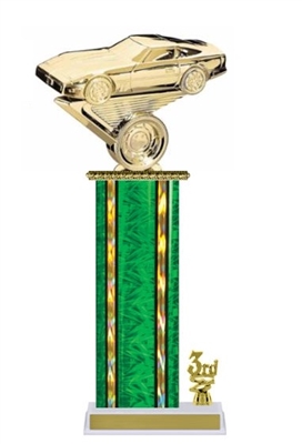 Wide Column with Trim<BR> Corvette Trophy<BR> 12-14 Inches<BR> 10 Colors