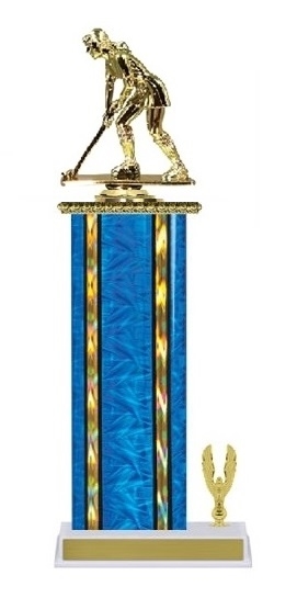 Wide Column with Trim<BR> Field Hockey Trophy<BR> 12-14 Inches<BR> 10 Colors
