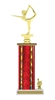 Wide Column with Trim<BR> Female Gymnast Trophy<BR> 12-14 Inches<BR> 10 Colors