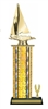 Wide Column with Trim<BR> Sailboat Trophy<BR> 12-14 Inches<BR> 10 Colors