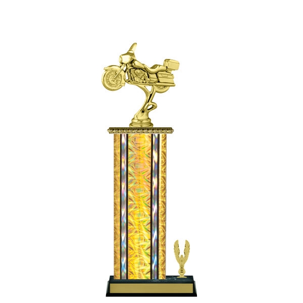 Wide Column with Trim<BR> Touring Motorcycle Trophy<BR> 12-14 Inches<BR> 10 Colors