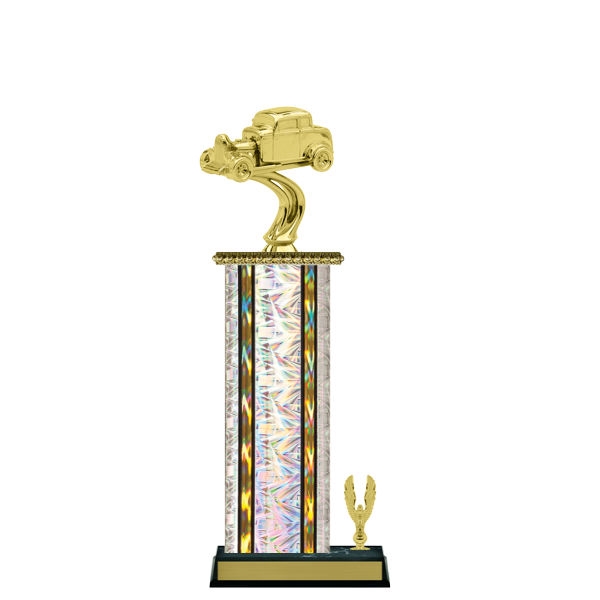 Wide Column with Trim<BR> Hot Rod Trophy<BR> 12-14 Inches<BR> 10 Colors