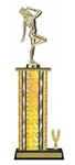 Wide Column with Trim<BR> Tap Dancer Trophy<BR> 12-14 Inches<BR> 10 Colors