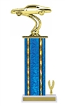 Wide Column with Trim<BR> Stock Car Trophy<BR> 12-14 Inches<BR> 10 Colors