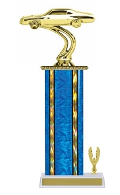 Wide Column with Trim<BR> Stock Car Trophy<BR> 12-14 Inches<BR> 10 Colors
