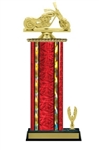 Wide Column with Trim<BR> Chopper Motorcycle Trophy<BR> 12-14 Inches<BR> 10 Colors