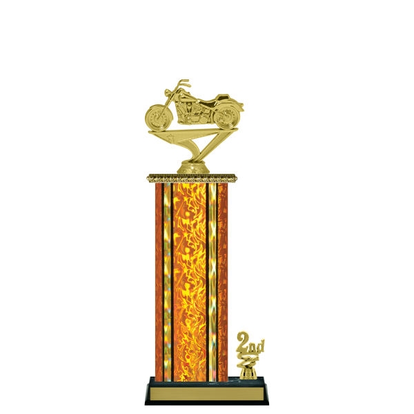 Wide Column with Trim<BR> Soft Tail Motorcycle Trophy<BR> 12-14 Inches<BR> 10 Colors